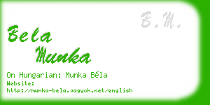 bela munka business card