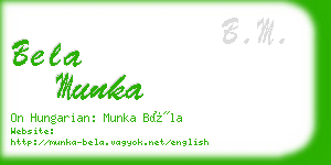 bela munka business card